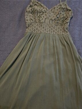 Maurices Sage Green Lace Bodice Midi Dress